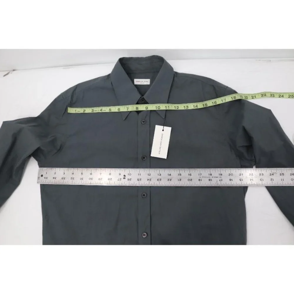 NWT Dries Van Noten Dress Shirt Mens 50 Cadogan M.W. Gray Long Sleeve Button Up - Picture 11 of 11